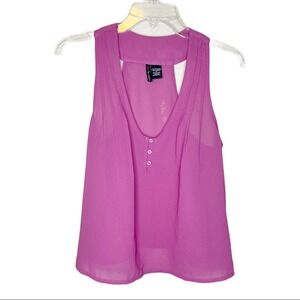 Fire Los Angeles Shirt Womens Medium Pink Racer Back Sheer Cropped Athleisure